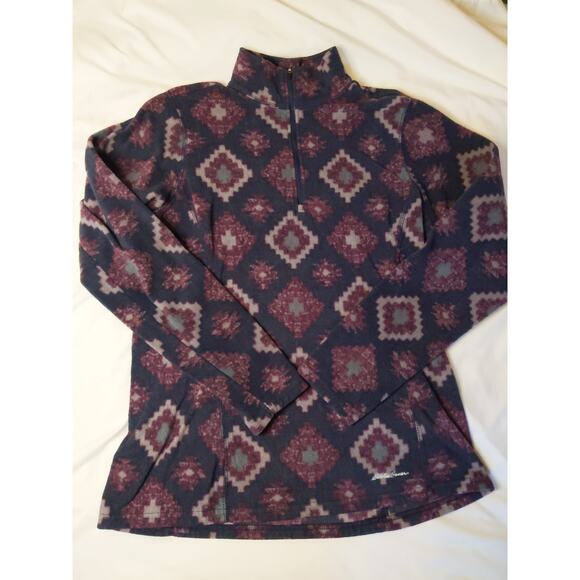 EDDIE BAUER Women's Geometric Print Quarter Zip Fleece Pullover Size M Outdoor - Picture 3 of 9